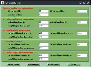 Screenshot of the spectral quality test